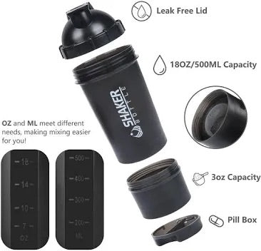 Multifunctional Gym Shaker Bottle